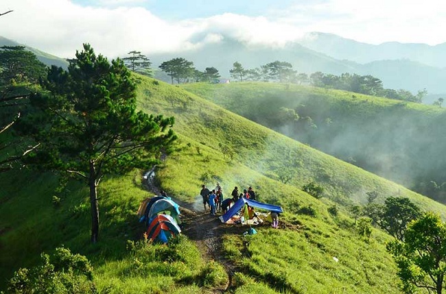 Cắm trại tại Tà Năng trong sương mù